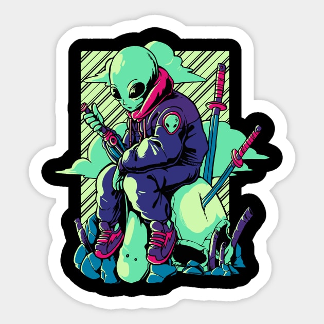 Alien 001 Sticker by Alien Version